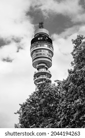 London, UK - June 2018: BT Tower; British Telecom Communication Tower Located In Fitzrovia Neighbourhood In Downtown Central London