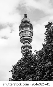 London, UK - June 2018: BT Tower; British Telecom Communication Tower Located In Fitzrovia Neighbourhood In Downtown Central London