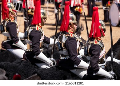 London UK, June 2022. Cavalry At Horseguards, Westminster During The Trooping The Colour Military Parade Marking Queen Elizabeth's Platinum Jubilee.