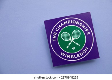 LONDON, UK - June 2022: Wimbledon Lawn Tennis Sports Championships Logo