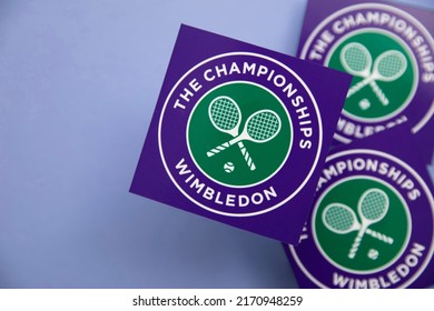 LONDON, UK - June 2022: Wimbledon Lawn Tennis Sports Championships Logo