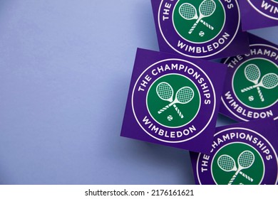 LONDON, UK - June 2022: Wimbledon Lawn Tennis Sports Championships Logo