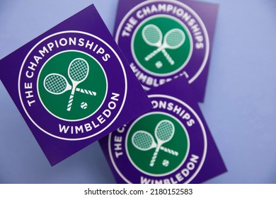 LONDON, UK - June 2022: Wimbledon Lawn Tennis Sports Championships Logo