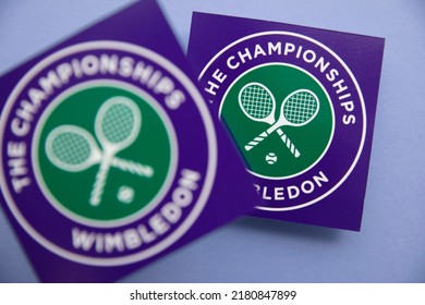 LONDON, UK - June 2022: Wimbledon Lawn Tennis Sports Championships Logo