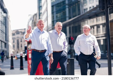 London, UK - June 21, 2022: Business people on the City of London street. City of London financial and business area life, street photography
