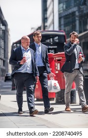 London, UK - June 22, 2022: People Walking On The City Of London Street. Busy Business Life Of The City. People Rush At Work  Street Photography