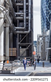 London, UK - June 22, 2022: People Walking On The City Of London Street. Busy Business Life Of The City. People Rush At Work  Street Photography