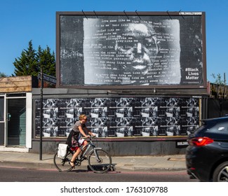 London, UK - June 24th 2020: A Huge Billboard Poster Promoting The Black Lives Matter Movement In East London, UK.