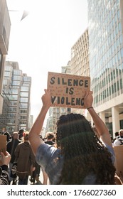 London, UK - June 27th 2020: Black Trans Lives Matter Protest Coincide With Date Of Cancelled London Pride, Placards And Signs Are Left Under Nelson Mandela Statue