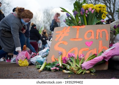 London, Uk - Mar 13 2021, Thousands of people attended the vigil for Sarah Everard in Clapham Common.  