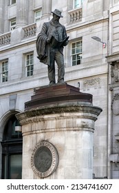 LONDON, UK - MARCH 08, 2022:  Statue Of The Great Civil Engineer James Henry Greathead In Cornhill