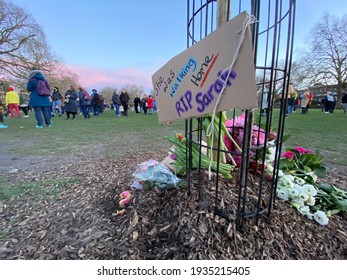 London, UK - March 13th 2021: Vigil To Mark The Murder Of Sarah Everard In London Fields, Hackney Marking A Protest Against Violence Against Women To Reclaim The Night