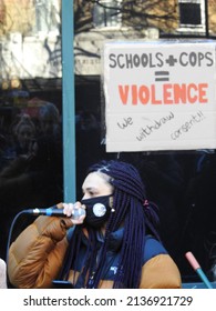 London, UK - March 18th 2022: Demonstrators Gather Outside Stoke Newington Police Station In Protest At The Strip Search Of Black School Girl Child Q