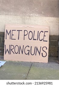 London, UK - March 18th 2022: Demonstrators Hold Placards And Give Speeches Outside Stoke Newington Police Station In Protest At The Strip Search Of Black School Girl Child Q