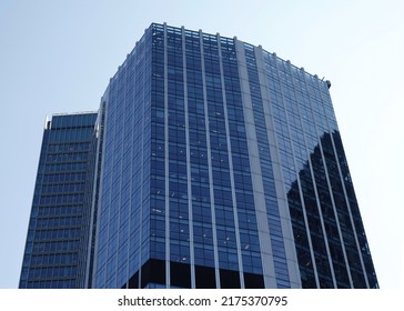 London, UK - March 23, 2022: A Low Angle View Of A Modern Glass Office Building In Central London, UK.