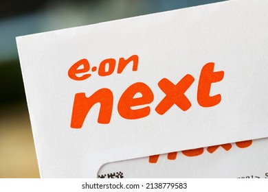 London, UK, March 24th 2022: A Close-up Of Eon Next Electricity Bill Letter, A UK Energy Supplier. Concept For Cost Of Living, Price Rises, Heating, Fuel And Meter Readings. 