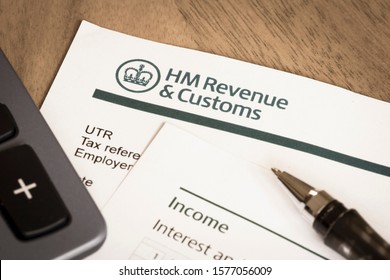 LONDON, UK - March 25, 2012. HMRC Her Majestys Revenue And Customs Income Tax Return Form, UK