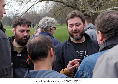 London, UK - March 25 2018: Controversial Youtuber Carl Benjamin, Known Online As Sargon Of Akkad, Is Seen Giving A Speech At Speakers' Corner In March 2018.
