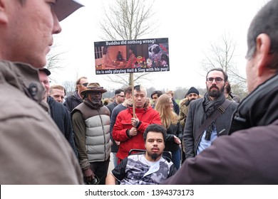 London, UK - March 25 2018: Controversial Youtuber Carl Benjamin, Known Online As Sargon Of Akkad, Is Seen Giving A Speech At Speakers' Corner In March 2018.
