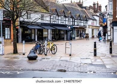 London UK, March 26 2021, Empty High Street With Closed Shops Or Stores During Covid-19 Coronavirus Lockdown