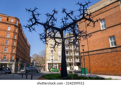 London, UK - March 26 2022:  'Bicameral' Sculpture At Chelsea Barracks, Pimlico, London