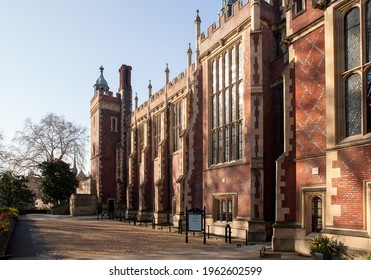 LONDON, UK - MARCH 28, 2012:  view of the Great Hall and Library at Lincoln's Inn, an Inn of Court in Holborn