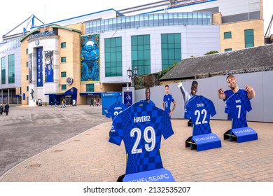 London, UK - March 5 2022: Chelsea Football Club Stamford Bridge Ground, Fulham Road, West London