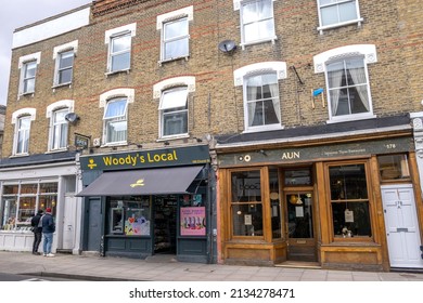 London, UK - March 5 2022: Stoke Newington High Street And Church Street, North East London, England