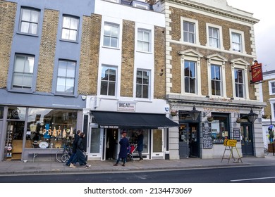 London, UK - March 5 2022: Stoke Newington High Street, North East London, England