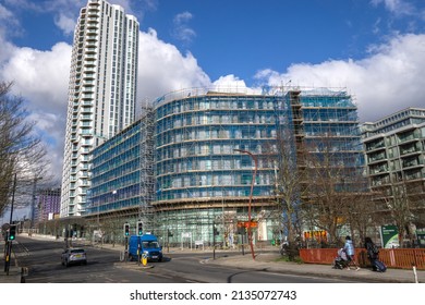 London, UK - March 5 2022: Anthology Works And Tottenham Hale Village Housing Estate, London