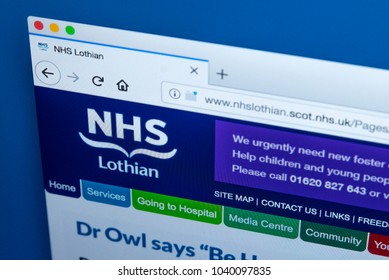 LONDON, UK - MARCH 5TH 2018: The Homepage Of The Official Website For NHS Lothian - One Of The Fourteen Regions Of NHS Scotland, On 5th March 2018.