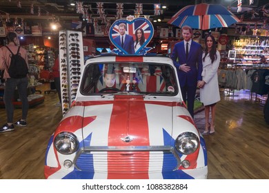 LONDON, UK - MAY 11th 2018: Shop Display Celebrating The Royal Wedding Of Prince Harry And Meghan Markle.