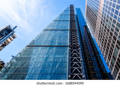 London, UK - May 14, 2019: Low Angle View Of Leadenhall Building In The City Of London Against Blue Sky.