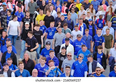 London, UK - May 14th, 2022. Chelsea Football Fans Leave Wembley Stadium Following Their Team's Defeat In The FA Cup Final.