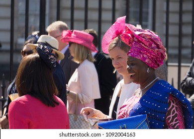 LONDON, UK - MAY 15th 2018: Guests Arrive For The First Queens Garden Party Of The Season At Buckingham Palace