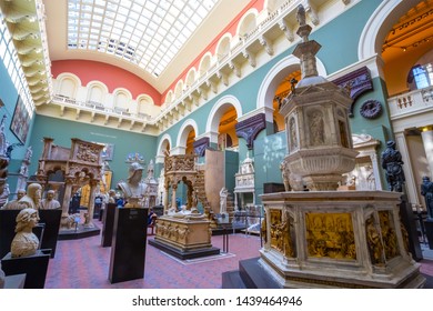 London, UK - May 20 2018:  Victoria and Albert Museum  founded in 1852, it's the world's largest museum of applied and decorative arts and design houses permanent collection over 2.27 million items