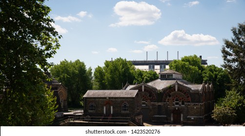 LONDON, UK - MAY 21, 2019 Original Abbey Mills Pumping Station, In Abbey Lane, London, Is A Sewage Pumping Station, Designed By Engineer Joseph Bazalgette, Edmund Cooper And Architect Charles Driver.