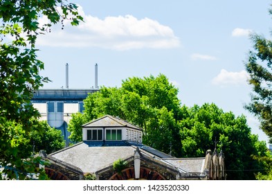 LONDON, UK - MAY 21, 2019 Original Abbey Mills Pumping Station, In Abbey Lane, London, Is A Sewage Pumping Station, Designed By Engineer Joseph Bazalgette, Edmund Cooper And Architect Charles Driver.