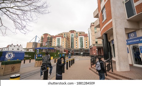 LONDON, UK - MAY 21, 2019 : Stamford Bridge Football Stadium Home Of Chelsea Football Club In London UK