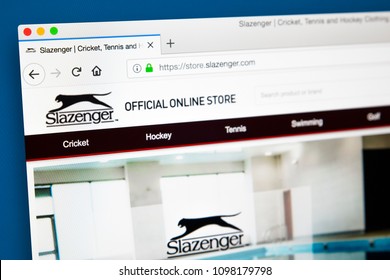 LONDON, UK - MAY 23RD 2018: The Homepage Of The Official Website For Slazenger - The British Sporting Goods Manufacturer, On 23rd May 2018.