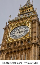 London, Uk May 28, 2017 Big Ben clock at colorful blue sky, Landmark of London, UK