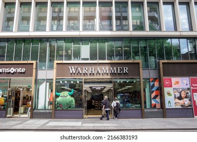London, UK - May 28 2022: 'Warhammer' gaming store on Tottenham Court Road, London