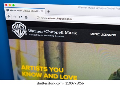 LONDON, UK - MAY 29TH 2018: The Homepage Of The Official Website For Warner Chappell Music - The American Music Publishing Company, On 29th May 2018.