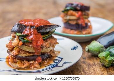 London / UK - November 11 2018: Vegan Moussaka