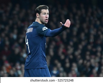 LONDON, UK - NOVEMBER 23, 2016: Grzegorz Krychowiak pictured during the UEFA Champions League Group A game between Arsenal FC and Paris Saint Germain on Emirates Stadium.