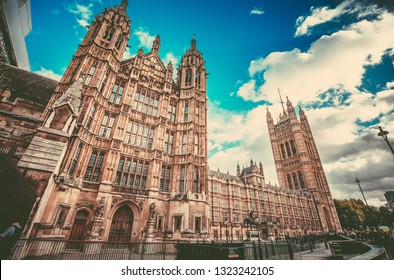 London, UK - Oct 22, 2017 : Close view of  Westminster Hall in London.