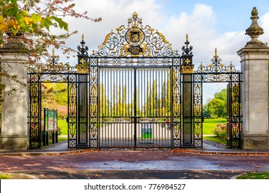 London, UK - October 12, 2017 - The Jubilee Gates, an entrance to Regent's park