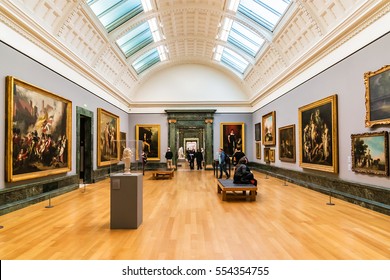 LONDON, UK - OCTOBER 15, 2016: Interior of Original Tate Gallery, now renamed as Tate Britain (from 1897 - National Gallery of British Art). It is part of the Tate network of galleries in England.