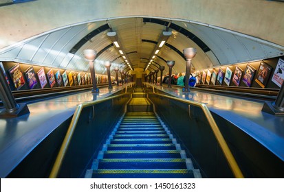 LONDON, U.K. - October 19, 2018: Entrance View Of A Subway Station In London.