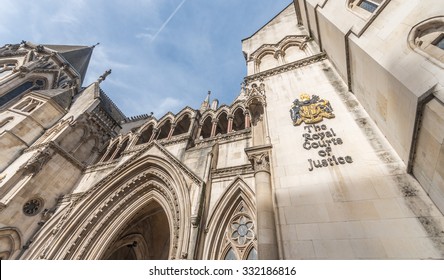 LONDON, UK - OCTOBER 25, 2015: Known As The Law Courts, The Royal Courts Of Justice Houses The High Court And Court Of Appeal Of England And Wales. Many High Profile Cases Have Been Carried Out Here.